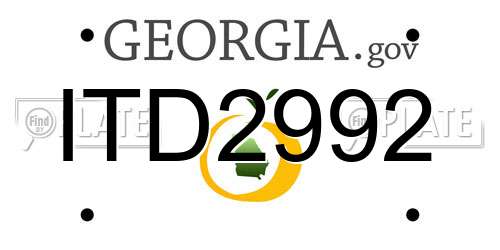 ITD2992 Georgia License Plate