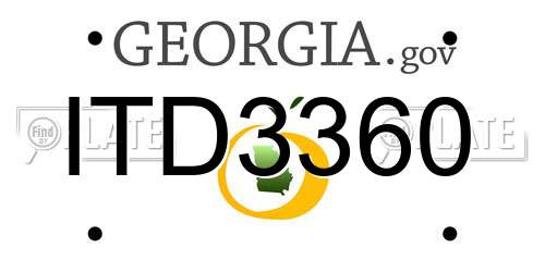 ITD3360 Georgia License Plate