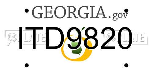 ITD9820 Georgia License Plate