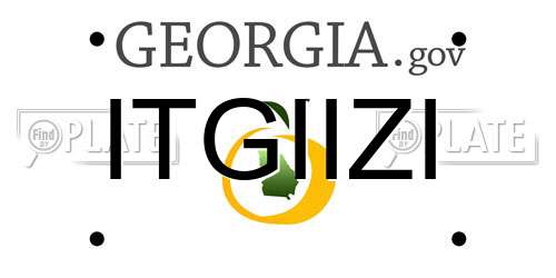 ITGIIZI Georgia License Plate