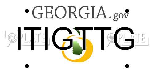 ITIGTTG Georgia License Plate