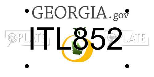 ITL852 Georgia License Plate