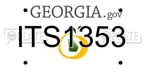 ITS1353 Georgia License Plate
