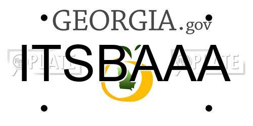 ITSBAAA Georgia License Plate