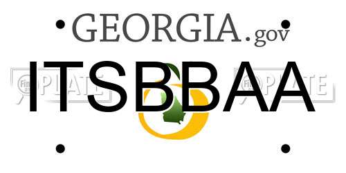 ITSBBAA Georgia License Plate
