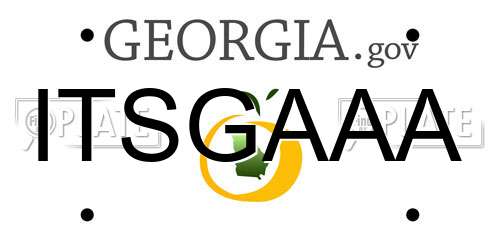 ITSGAAA Georgia License Plate