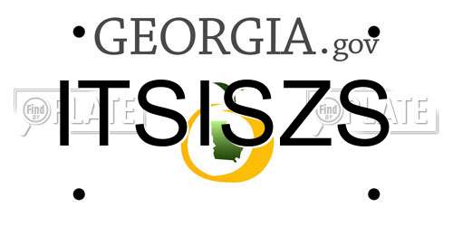 ITSISZS Georgia License Plate