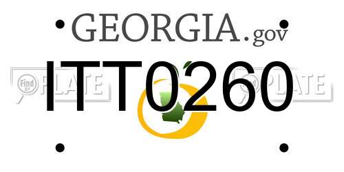 ITT0260 Georgia License Plate