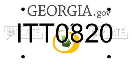 ITT0820 Georgia License Plate