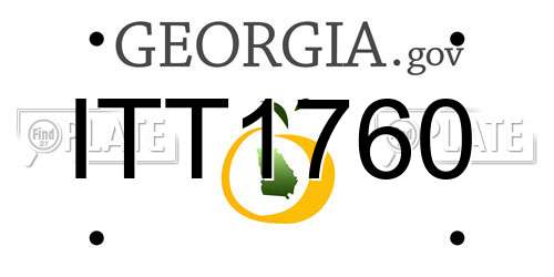 ITT1760 Georgia License Plate
