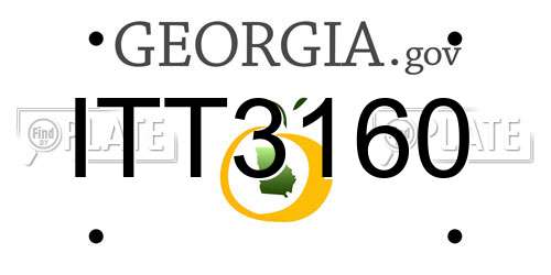 ITT3160 Georgia License Plate