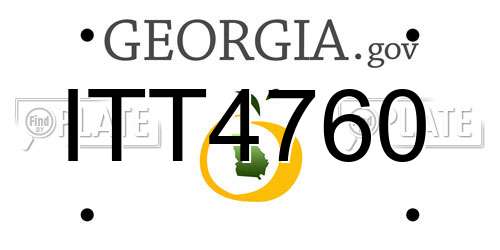 ITT4760 Georgia License Plate