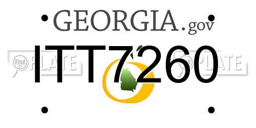 ITT7260 Georgia License Plate