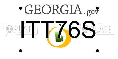 ITT76S Georgia License Plate