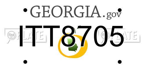 ITT8705 Georgia License Plate