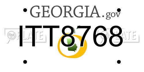 ITT8768 Georgia License Plate