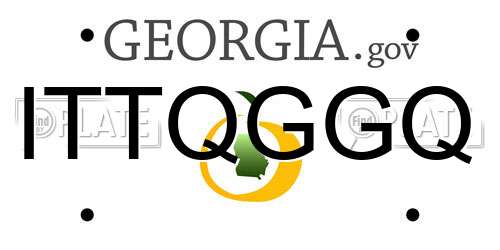 ITTQGGQ Georgia License Plate
