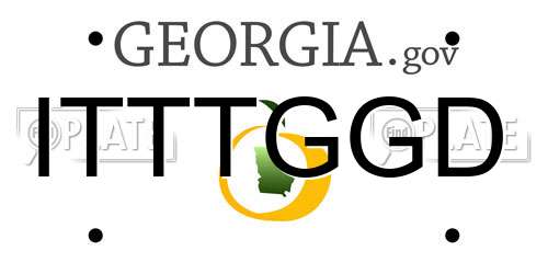 ITTTGGD Georgia License Plate
