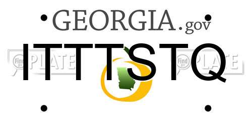 ITTTSTQ Georgia License Plate