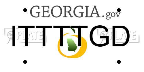 ITTTTGD Georgia License Plate