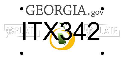 ITX342 Georgia License Plate