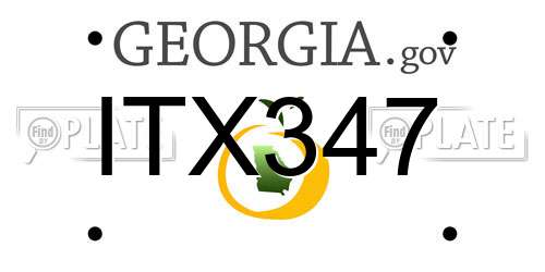 ITX347 Georgia License Plate