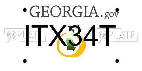 ITX34T Georgia License Plate