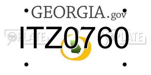 ITZ0760 Georgia License Plate