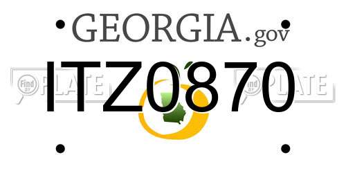 ITZ0870 Georgia License Plate