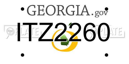 ITZ2260 Georgia License Plate