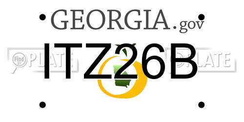 ITZ26B Georgia License Plate