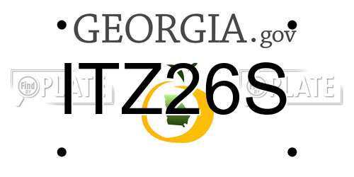 ITZ26S Georgia License Plate