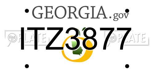 ITZ3877 Georgia License Plate