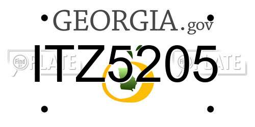 ITZ5205 Georgia License Plate