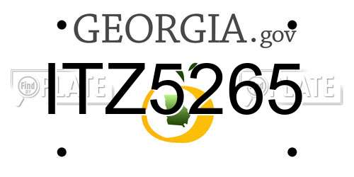 ITZ5265 Georgia License Plate