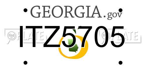 ITZ5705 Georgia License Plate