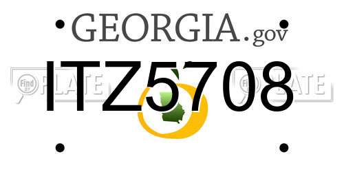 ITZ5708 Georgia License Plate
