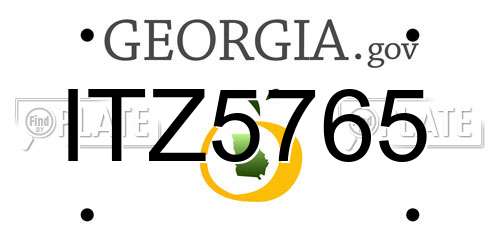 ITZ5765 Georgia License Plate