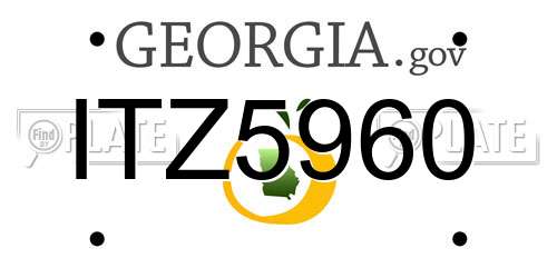 ITZ5960 Georgia License Plate