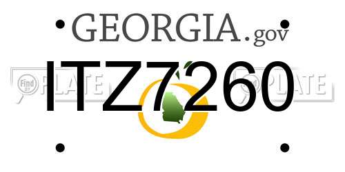 ITZ7260 Georgia License Plate