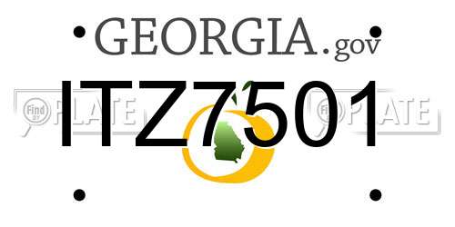 ITZ7501 Georgia License Plate