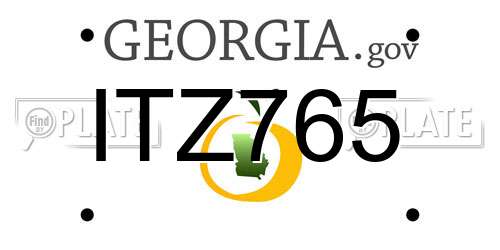 ITZ765 Georgia License Plate