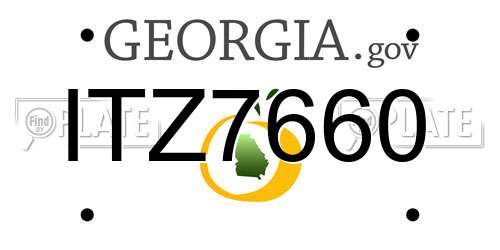 ITZ7660 Georgia License Plate