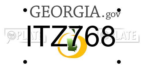 ITZ768 Georgia License Plate