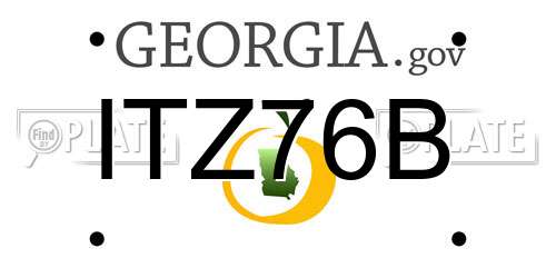 ITZ76B Georgia License Plate