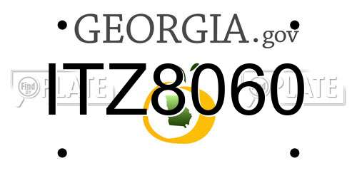 ITZ8060 Georgia License Plate
