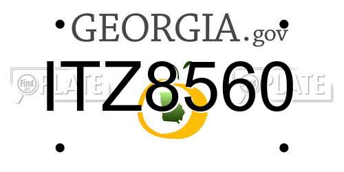 ITZ8560 Georgia License Plate
