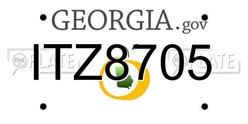 ITZ8705 Georgia License Plate