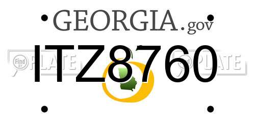 ITZ8760 Georgia License Plate
