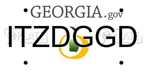 ITZDGGD Georgia License Plate